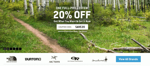 백컨트리 Backcountry.com – 20% 정가 제품 쿠폰 (~10/14)