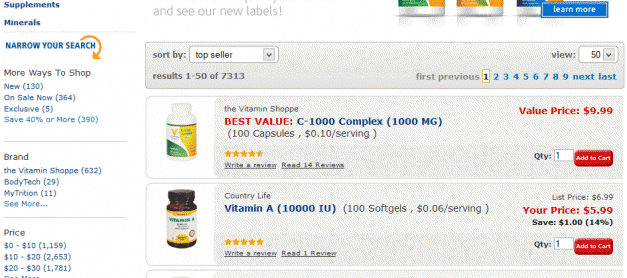 비타민 쇼핑몰 비타민샵(vitaminshoppe.com) 직구 안내