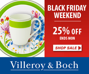 villeroy-boch: 블랙 프라이데이 세일. 50% + 추가 25% + 무료 배송
