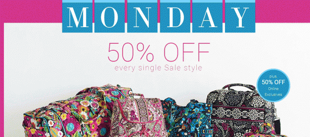 베라브래들리 (VeraBradley) – 사이버 먼데이 세일 . 50% 할인 + 전체 주문 무료 배송