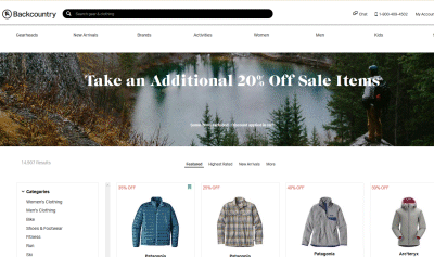 아웃도어 직구 지존 Backcountry – 세일 추가 20% 장바구니 할인