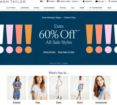 Ann Taylor |세일제품 추가 60% off Ann Taylor |세일제품 추가 60% off